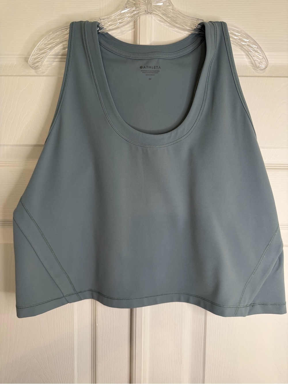 Athleta Crop Tank Top in Sage Blue-Green